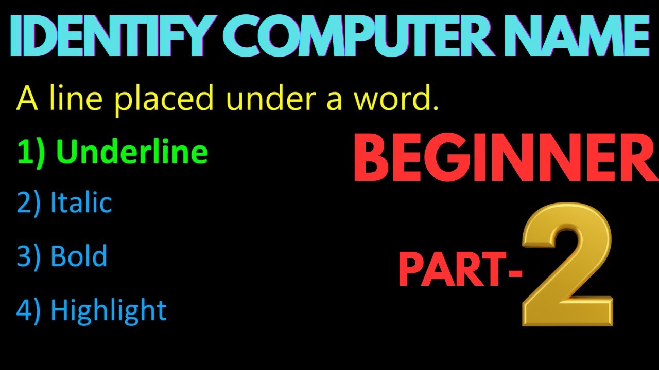 Identify the Correct Computer Term 💻 | Computer & Tech Quiz - Beginner - Part 2 | Brain & Exam Prep