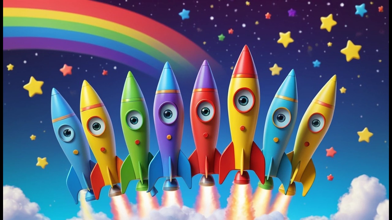 5 Little Rockets Five Little Toy Rockets Zoom Up Zoom Up | Space Song & Counting for ...