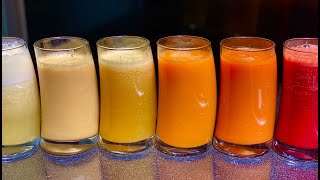 ٦مشوبات  عصائر منعشة باردة لفصل الصيف بالون البرتقالي سلسلة مشروبات قوس قزح