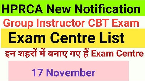 Group Instructor CBT Exam Center List // HPRCA CBT Exam Center // 17 November Group instructor exam