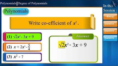 Degree of a polynomial | Part 2/3 | English | Class 9