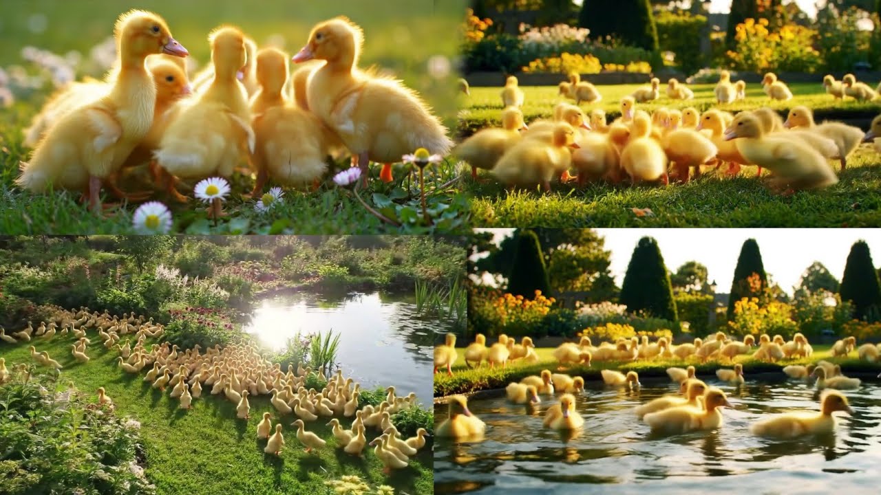 Baby Duck Sound duckling in the pond - duck quack 