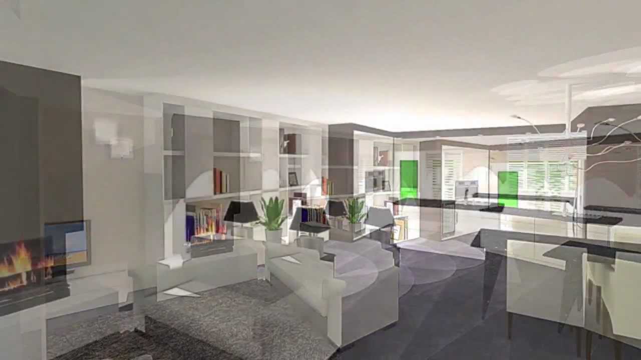 Interieurontwerp woonkamer en keuken youtube