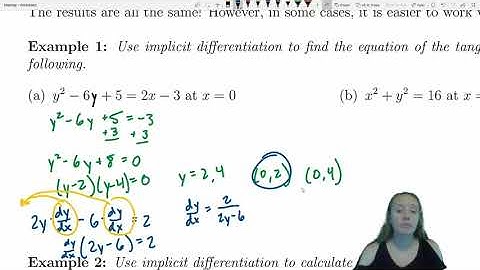 Implicit Differentiation- (Calc1-Examples#17)