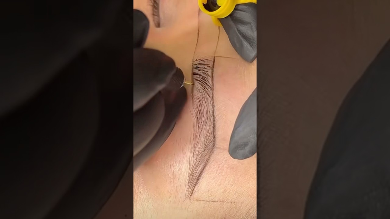 microblading head stroke asmr step by step learning 