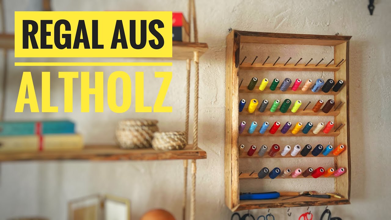 Kleines Regal zur Aufbewahrung von Nähgarn