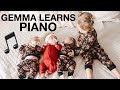 Toddler serenades TRIPLETS on the piano