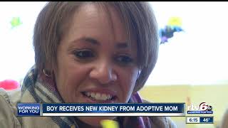 Boy receives new kidney from adoptive mom