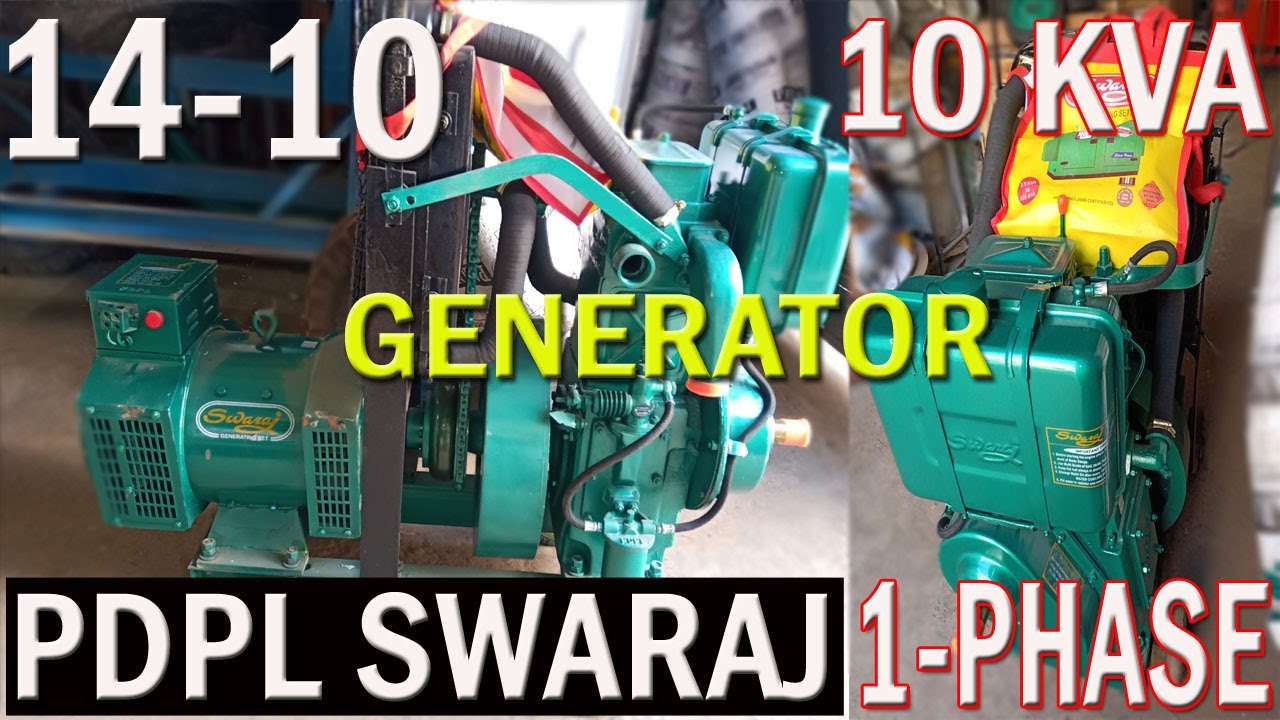 PRE DELIVERY INSPECTION NEW SWARAJ GENERATOR, 10KVA, 14-BHP Engine, WATER COOLED, 230 -VOLTS