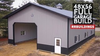 Building A Large Post Frame Garage Full Timelapse Construction: NEVER BEFORE SEEN FOOTAGE