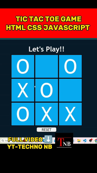 How To Create Tic Tac Toe Game With Html Css And JavaScript#coding# ...