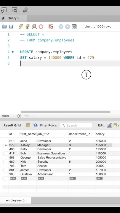 SQL Tutorial: How to Update a value #shorts - YouTube