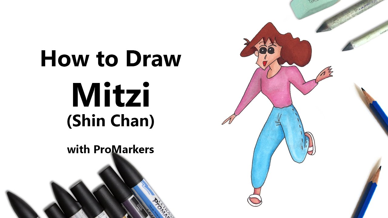 pic Mitzi Easy Shin Chan Family Drawing how to draw and color mitzi from shin chan with promarkers speed drawing