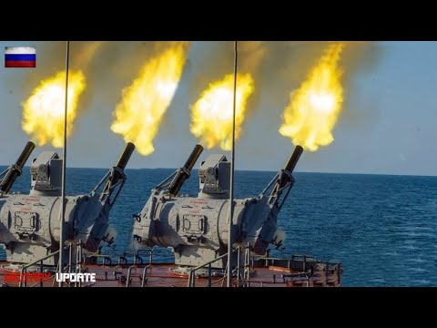 massive fire!! The Russian Destroyer CIWS Firing at 10,000 Rounds Per Minute