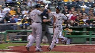 MIL@PIT: Lucroy's RBI single gives Brewers early lead