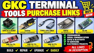 GKC Terminal Tools Purchase Links 🛠️ | CH341A, SOP8 Socket, ESP32, HC-05 & USB to TTL screenshot 1
