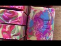 Making and Cutting  Fruit Fantasia / Glow in the dark  Cold Process Soap #7