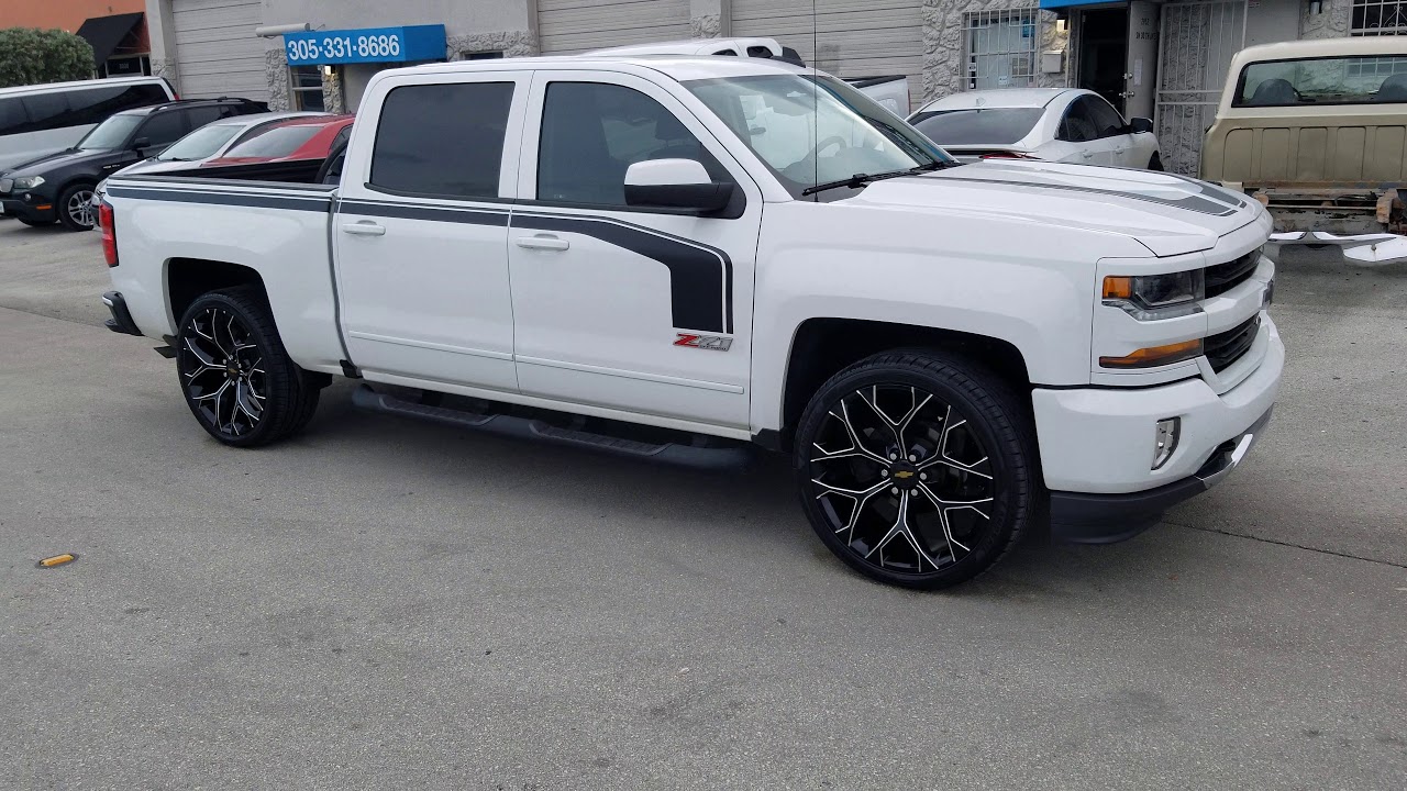 877 544 8473 24 Chevy Snowflake Rim Black Milled Silverado Replica Rims Gmc Sierra Dubsandtires Com Youtube