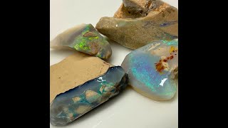Bright Flashy Colors,  Intricate Patterns! Lightning Ridge Rough Opal Rubs