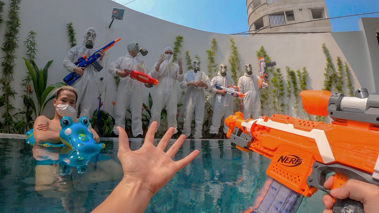 Nerf War Toilet Paper War (First Person Shooter 8) YouTube