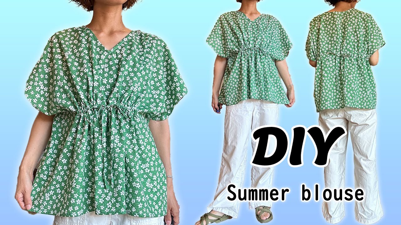 How to make a summer blouse / Handmade adult clothes / Free