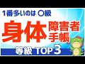 【2023最新】身体障害者手帳の等級ランキング（何級の所持者が多いのか？）