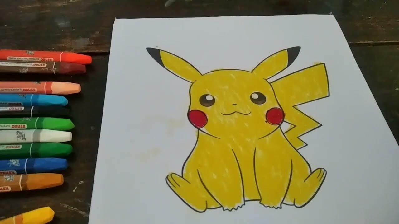 Crayon Shaving Art - Pikachu Drawing Pikachu with  Crayola Crayon Shavings. …