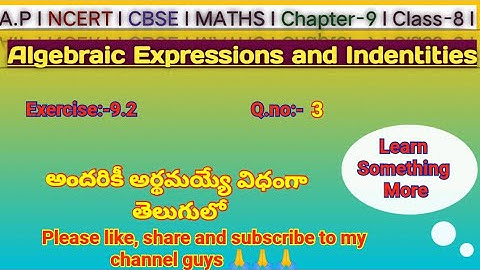 Q.no:-3#exercise-9.2#Algebraic Expressions and Identities#chapter-9#class-8#A.P & T.S maths#2024-25