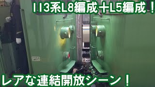 ［レアな連結開放シーン！］113系L8＋L5編成　連結開放！