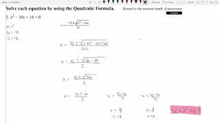 Algebra 1 - 9.5 Homework