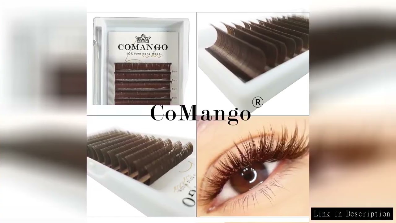 CoMango Colorful  Lashes Purple Blue Brown Green Red  Pink Yellow Easy Fan Eyelash Extensions Colore