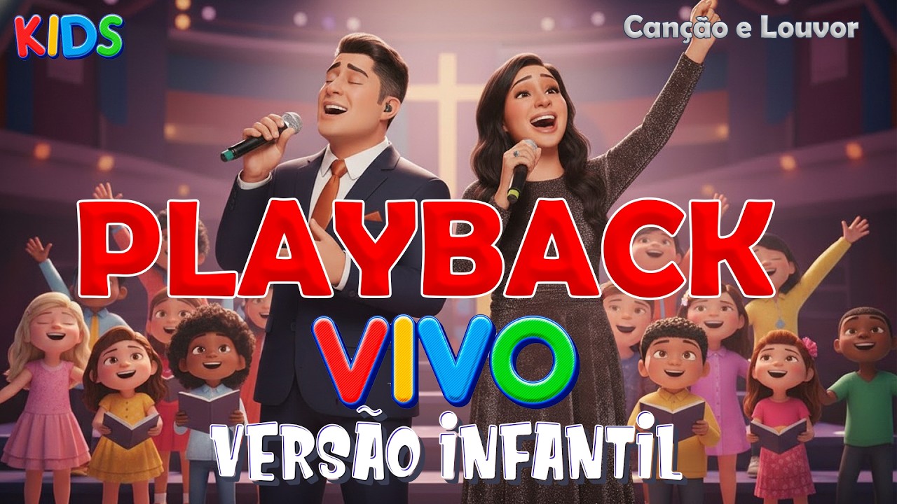 PLAYBACK VIVO de Canção & Louvor VERSÃO INFATIL com legenda pra você cantar junto
