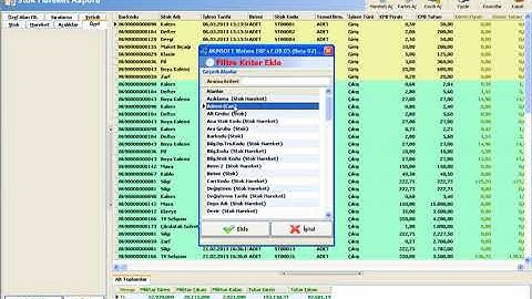 WOLVOX ERP Programı Stok Hareket Raporu