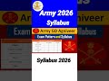 Army agniveer syllabus 2026 | army agniveer exam pattern 2026 | #shorts  #army