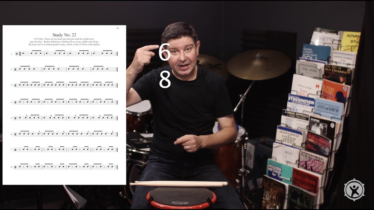 Learning To Drum - Season 1, Episode 45:  New Time Signature 6/8 and Test 5 Stroke Roll @ 110 BPM!