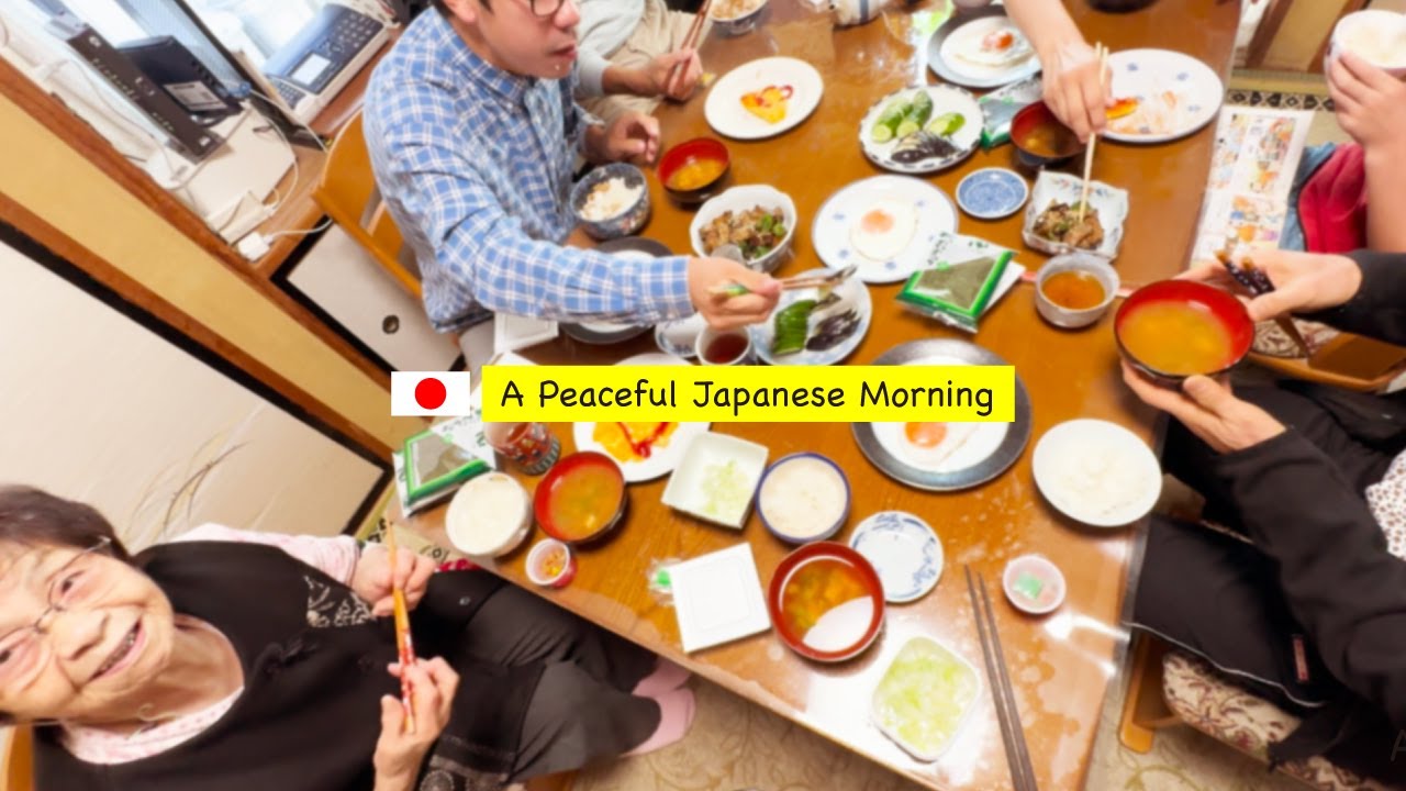 A Peaceful Japanese Morning with Grandma 👵🍚 | Family Breakfast for Seven 甥が帰る日の朝７人分の朝ご飯再び
