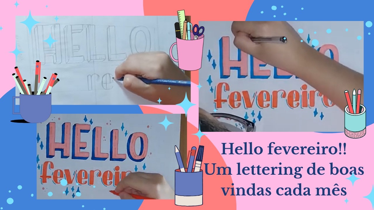 Hello fevereiro!!:  Um lettering de boas vindas para esse novo mês 