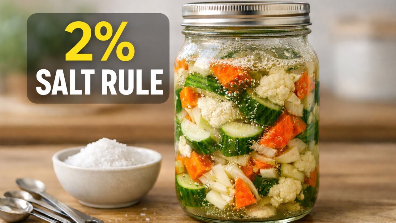 Эпизод 5: Как безопасно начать ферментацию овощей (метод с 2% соли)