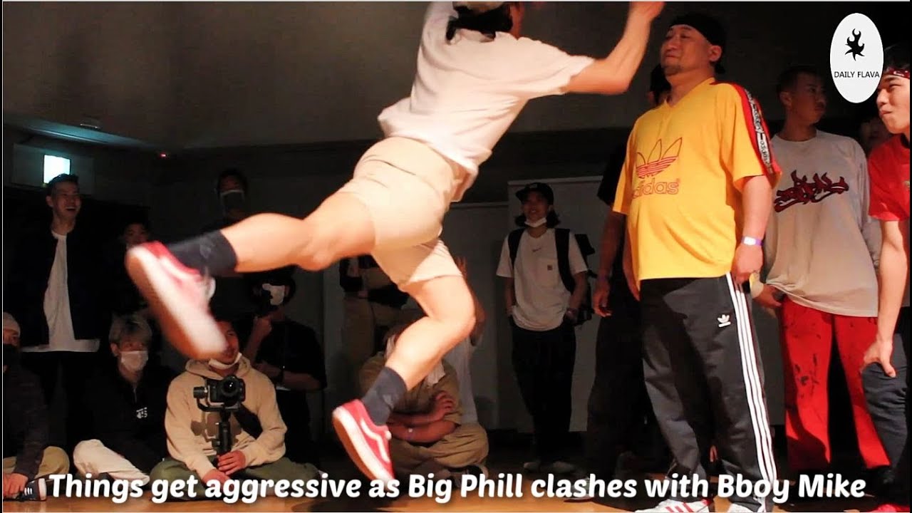 Things get aggressive as Big Phill battles Bboy Mike but its all smiles at the end.