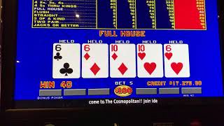 $500/Hand Live Play! From the Cosmo High Limit room