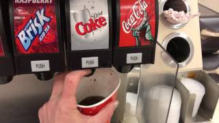 Watch how I refill my soda at the soda fountain at the Target café completely blind