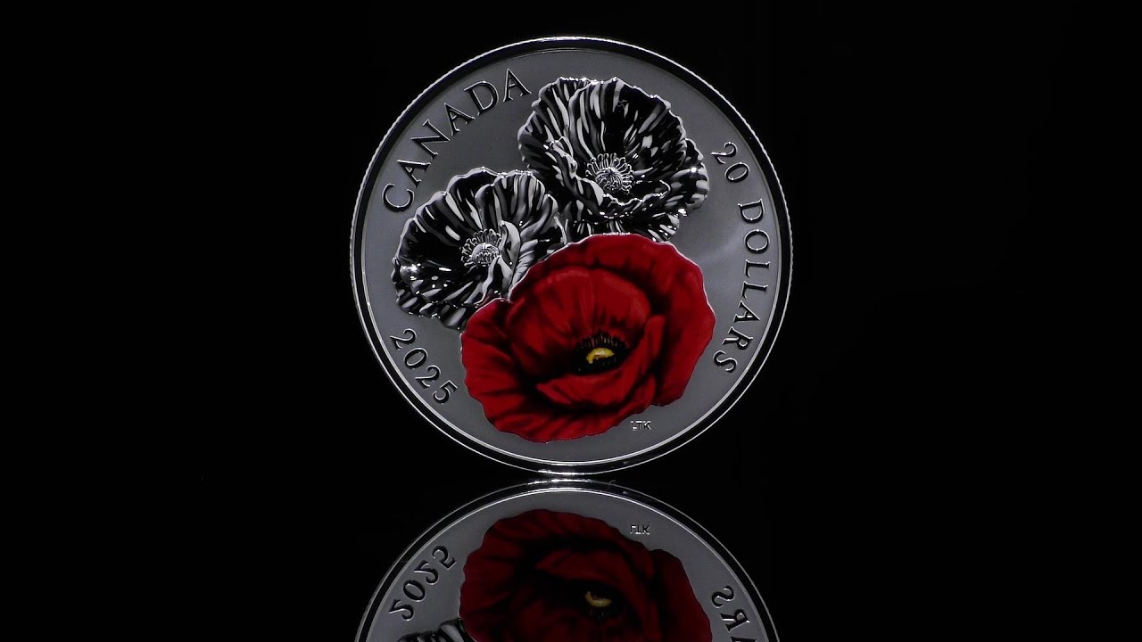 ココア　銀貨 カナダ 2025年 メイプルリーフ・プレミアムコレクション カナダの国旗