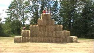 5 kids climbing a huge hay pyramid, 22 july 2010