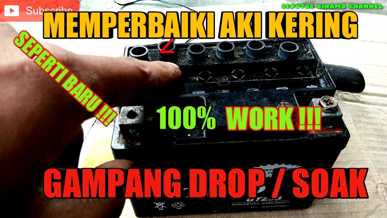 Tutorial memperbaiki Aki kering setrum drop : mengisi ulang 
