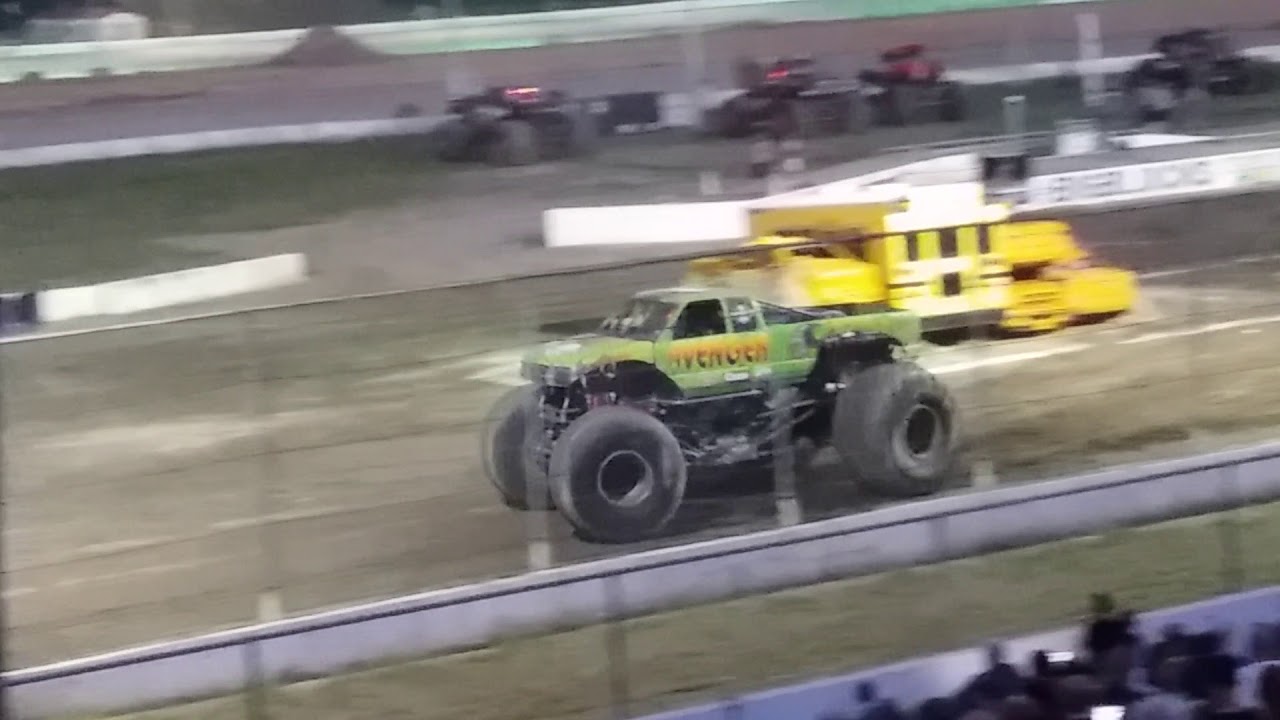Monster trucks racing and car crushing YouTube
