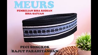 PECI SONGKOK RAJUT PARAHIYANGAN MOTIF ABU ABU  | DEWASA DAN ANAK ANAK