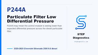 P244A: Particulate Filter Low Differential Pressure | 2020-2025 Chevrolet Silverado 2500 6.6 diesel