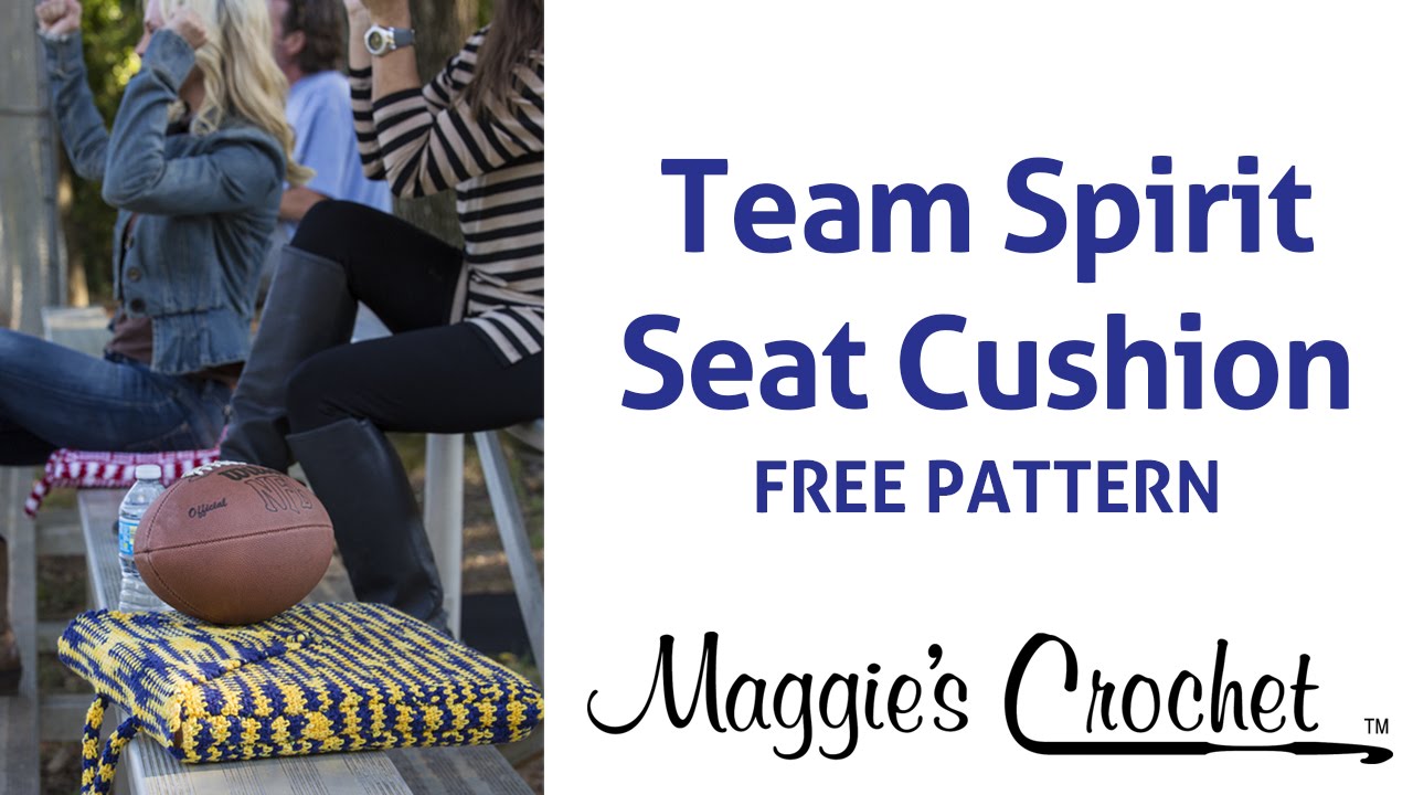 Free Crochet Pattern Team Spirit Stadium Seat Cushion Right Handed
