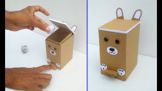 How to make trash bin from cardboard | Paddle cardboard dustbin | Diy trash bin