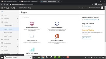 Opening a support ticket through the Valiant Client Portal